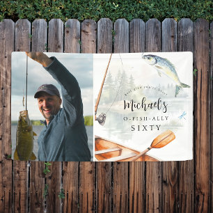 O-Fish-Ally Fishing Themed 60th Photo Birthday Banner