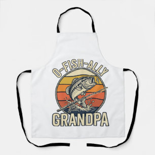 O-Fish-Ally Grandpa Fishing Vintage Shirt Design_1 Apron