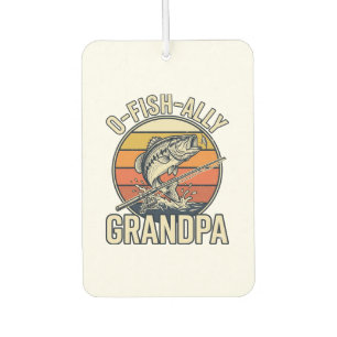 O-Fish-Ally Grandpa Fishing Vintage Shirt Design_1 Car Air Freshener