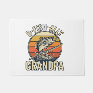 O-Fish-Ally Grandpa Fishing Vintage Shirt Design_1 Doormat