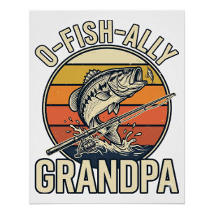 O-Fish-Ally Grandpa Fishing Vintage Shirt Design_1 Poster