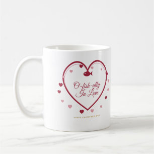 O-fish-ally In Love Valentine's Mug, Red Heart Des Coffee Mug