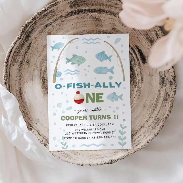 O-Fish-Ally One 1st Birthday Invitation (Creator Uploaded)