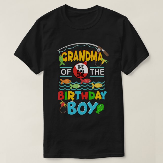 O Fish Ally One Birthday Outfit Grandma Of The Bir T-Shirt (Design Front)