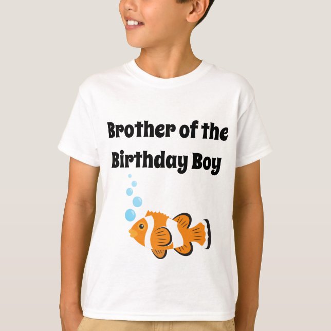 O-Fish-ally One Birthday Party Brother T-Shirt (Front)