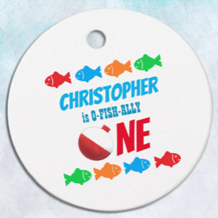 O-Fish-Ally One Fishing 1st Birthday Favour Tags