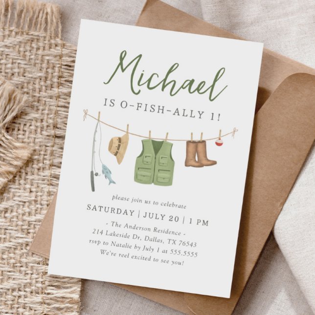 O-Fish-Ally One Fishing 1st Birthday Invitation (Creator Uploaded)