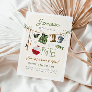 O-fish-ally One Fishing 1st Birthday Invitation