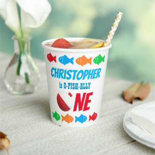 O-Fish-Ally One Fishing 1st Birthday Paper Cups