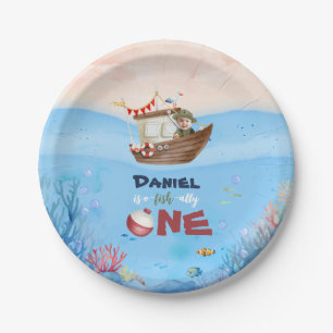 O-fish-ally One Fishing 1st Birthday Paper Plate