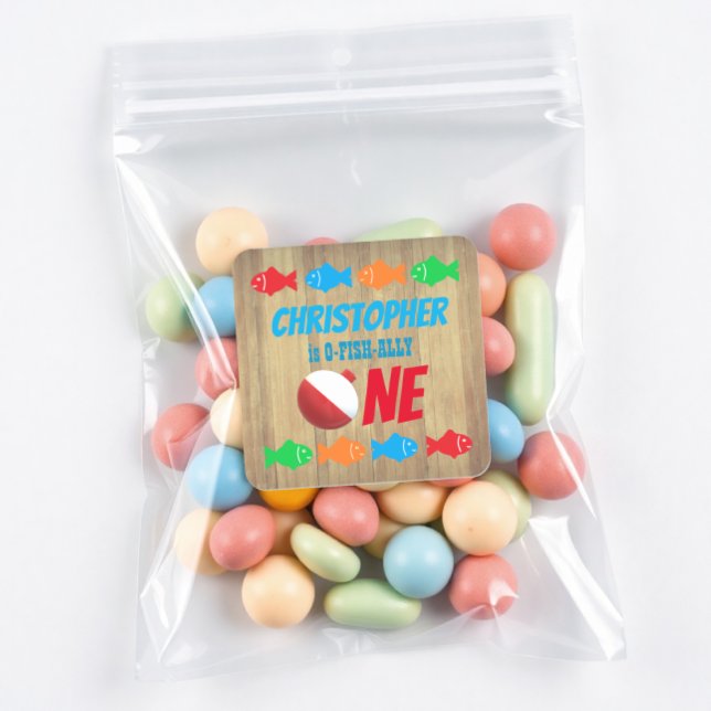 O-Fish-Ally One Fishing 1st Birthday Square Sticker (Creator Uploaded)