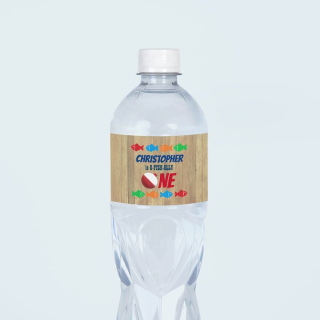 O-Fish-Ally One Fishing 1st Birthday Water Bottle Label (Creator Uploaded)