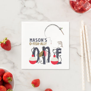 O-Fish-ally One Fishing Birthday Party Napkin