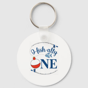O-fish-ally One Fishing Boy First Birthday Ofishal Key Ring