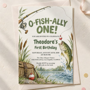 O-fish-ally One Fishing First Birthday Invitation