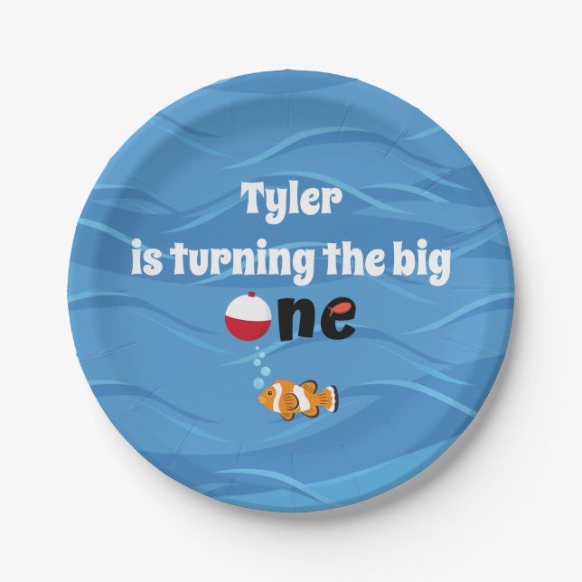 O-Fish-ally One Party Personalised Plates (Front)