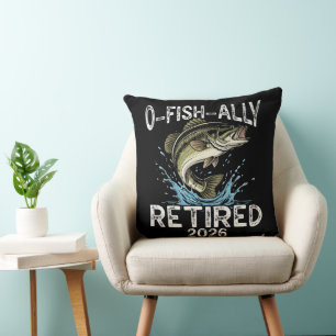 O-Fish-Ally Retired 2026 Humour Funny Cushion