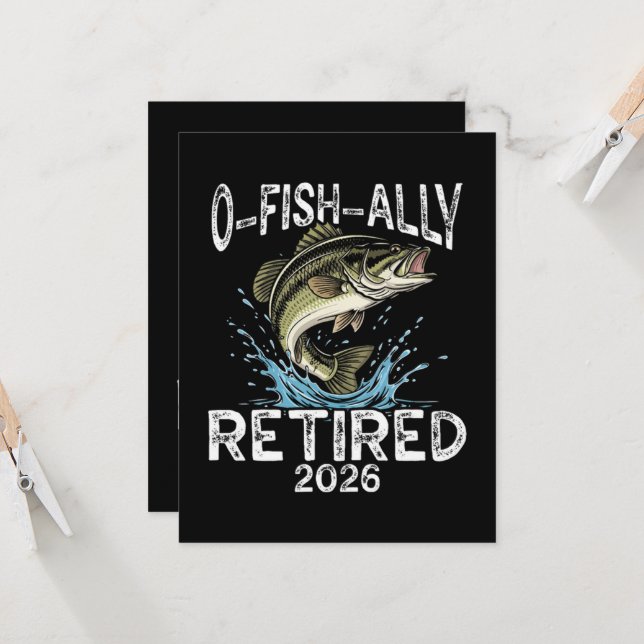 O-Fish-Ally Retired 2026 Humour Funny Invitation (Front/Back In Situ)