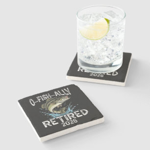 O-Fish-Ally Retired 2026 Humour Funny Stone Coaster