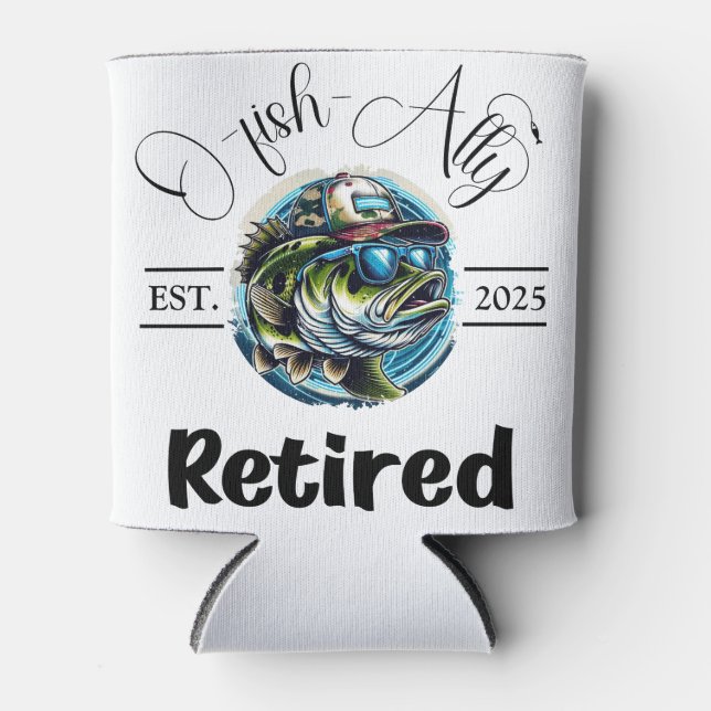 O-Fish-Ally Retired Fishing Retirement Can Cooler (Front)