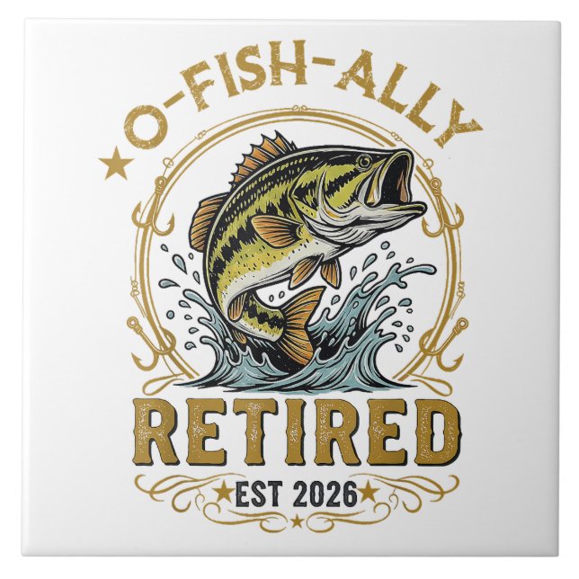O Fish Ally Retired Since 2026 Fishing Retirement Tile (Front)