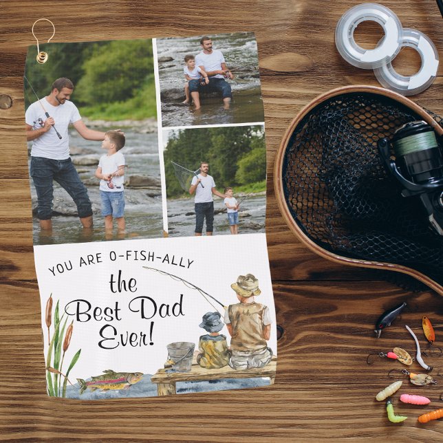 O-Fish-Ally The Best Dad | 3 Photo Fishing Towel (Creator Uploaded)