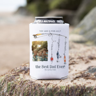 O-Fish-Ally The Best Dad   Childs Names & Photo Can Cooler