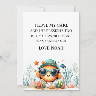 O-Fish-Ally The Big One Fishing Birthday thank you Invitation