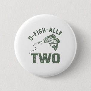 O-fish-ally Two Birthday Decorations 2nd Birthday 6 Cm Round Badge