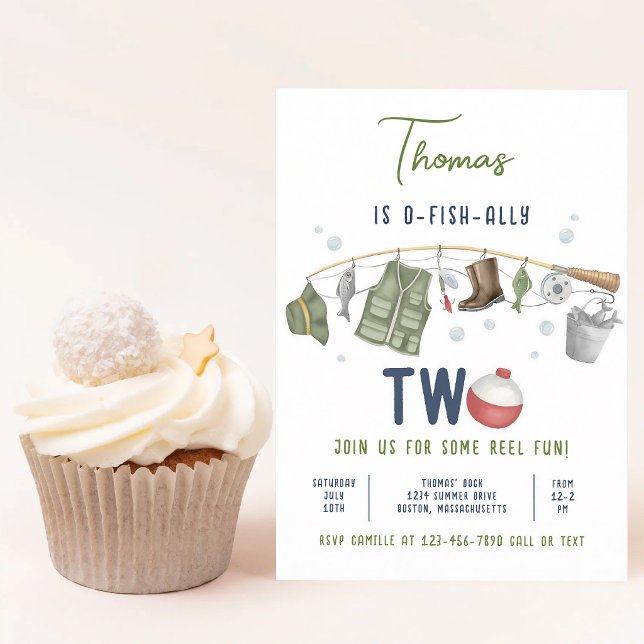 O-Fish-Ally Two Fishing 2nd Birthday Invitation (Creator Uploaded)