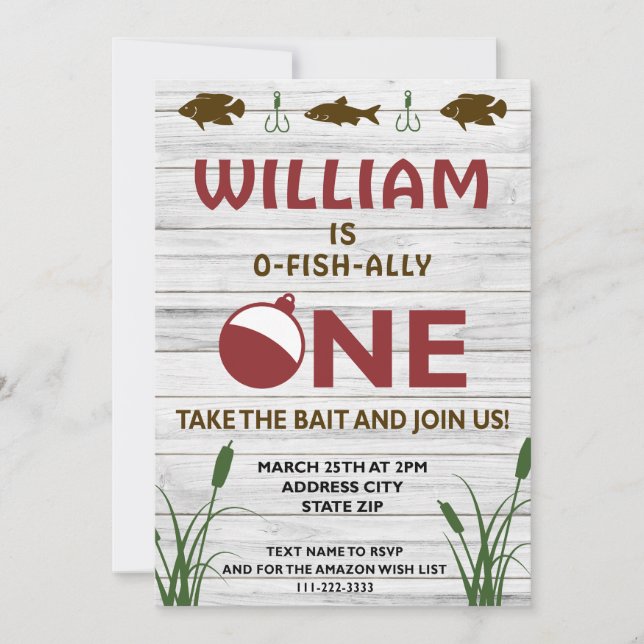 o-fishally-one 1st birthday invitation (Front)