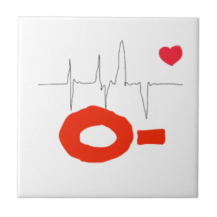 O- Funky Blood Type Heart Rate Tile