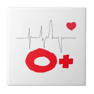 O+ Funky Blood Type Heart Rate Tile