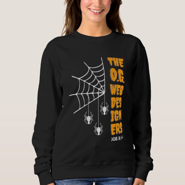 O.G. WEB DESIGNERS Spider Christian Halloween Sweatshirt (Front)