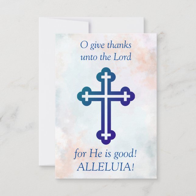 O Give thanks unto the Lord Thank You Card (Front)