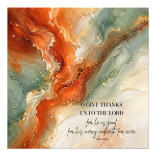 O GIVE THANKS UNTO THE LORD Thanksgiving Gift Photo Print