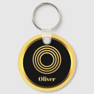 O Gold Monogrammed Letter Personalised Key Ring