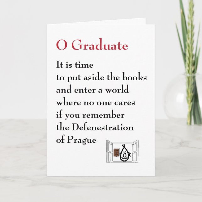 O Graduate - a quirky graduation poem Card (Front)