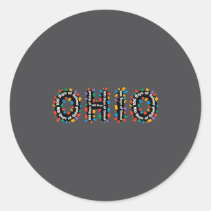 O-h-i-o Funny 100th Day Of School Ohio Midwestern Classic Round Sticker