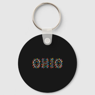 O-h-i-o Funny 100th Day Of School Ohio Midwestern  Key Ring