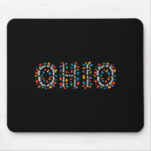 O-h-i-o Funny 100th Day Of School Ohio Midwestern  Mouse Pad