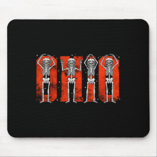 O-h-i-o funny skeleton astronaut in artemis back mouse pad