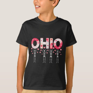 O-h-i-o Funny Skeletons Ohio In Midwestern Valenti T-Shirt