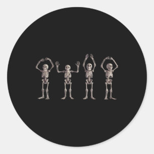 O-h-i-o State Skeleton Lover Ohio Halloween Men Wo Classic Round Sticker