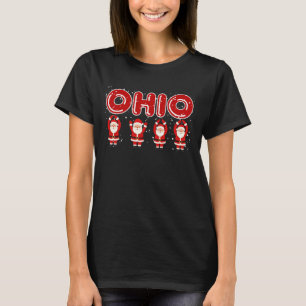 O-H-I-O State Vintage Funny Santa Ohio Christmas V T-Shirt