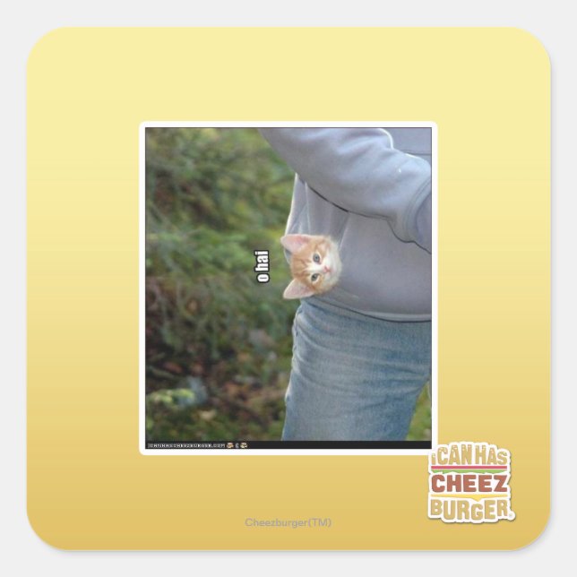 O hai square sticker (Front)