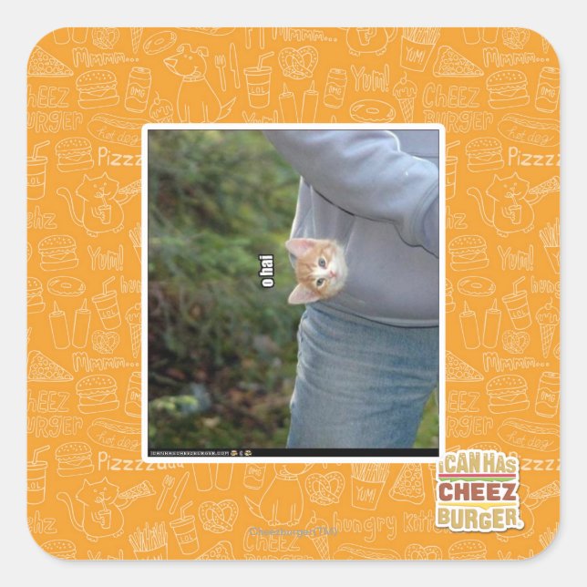 O hai square sticker (Front)