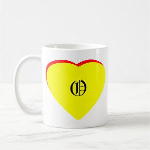 "O" Heart Yellow Red Wedding Invitation The MUSEUM Coffee Mug