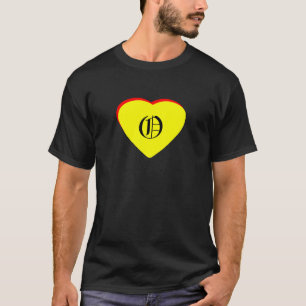 "O" Heart Yellow Red Wedding Invitation The MUSEUM T-Shirt