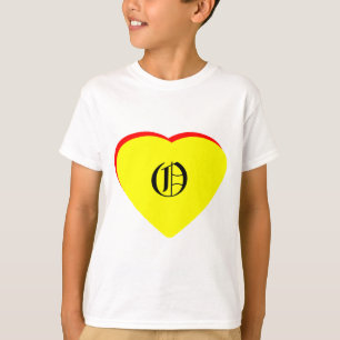 "O" Heart Yellow Red Wedding Invitation The MUSEUM T-Shirt
